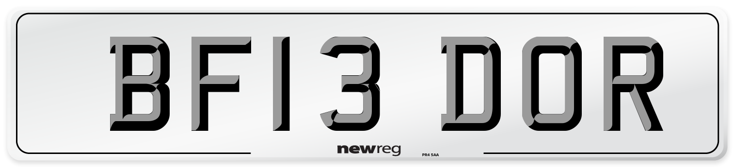BF13 DOR Number Plate from New Reg